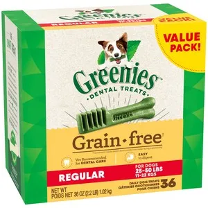 36 oz. Greenies Grain Free Regular Tub Treat Pack - Treats